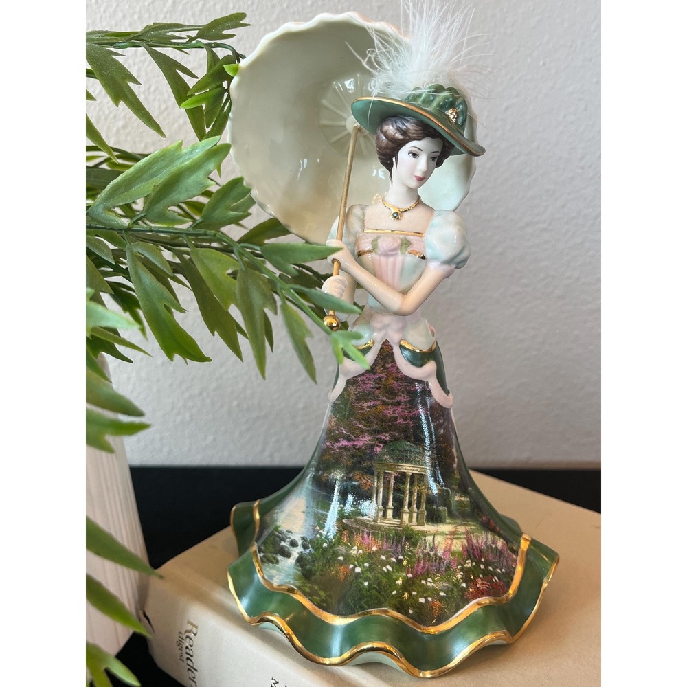 Thomas Kinkade Grace in the Afternoon Porcelain Figurine Lady with Parasol 2005